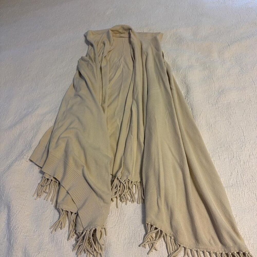 Alcee Cream fringed tunic vest